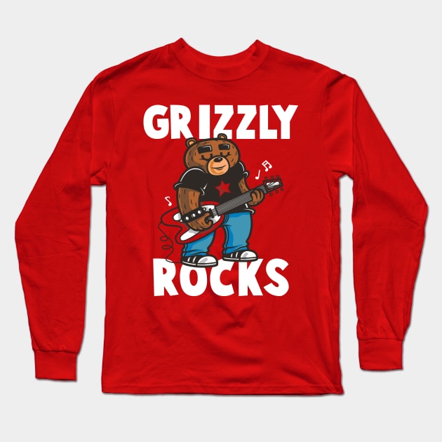 Grizzly Rocks Long Sleeve T-Shirt by krisren28